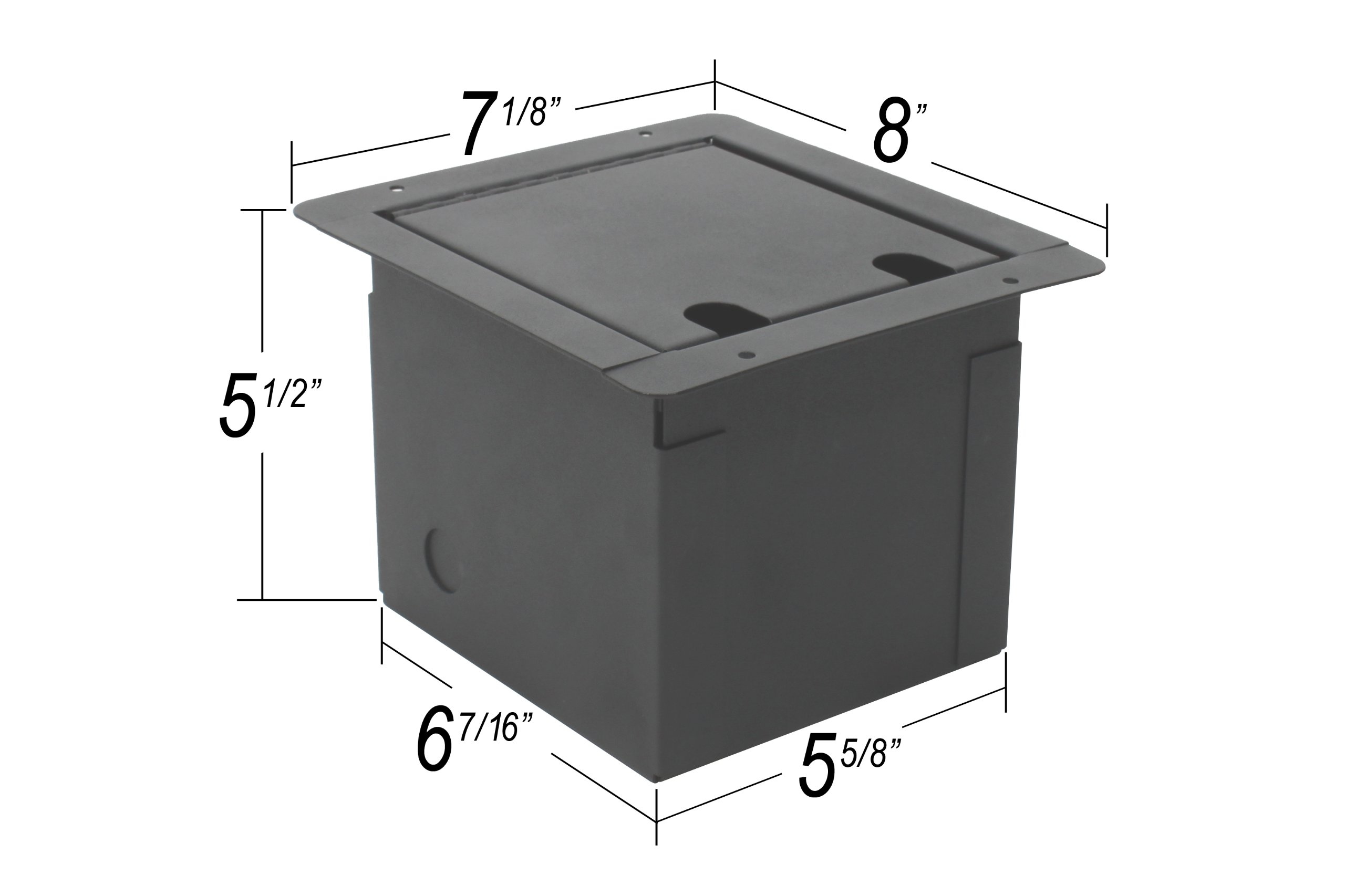Elite Core Recessed Floor Box with Customizable Plate - Durable Electrical Outlet Solution for Home Theater, Office & Commercial Spaces