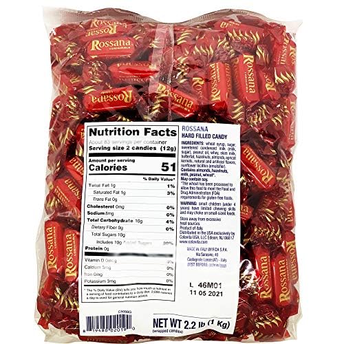 Fida Rossana Candy Assorted Flavors - 2.2Lb (1Kg) Medium Bag - Perfect for Parties, Gifts & Office Snacks