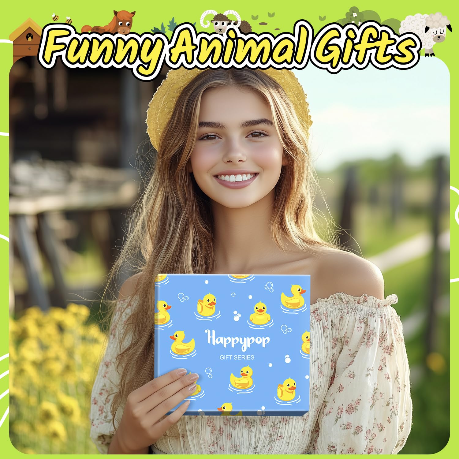 HappyPop Funny Duck & Cat Cow Socks for Women - Cute Bunny Novelty Socks - Perfect Gift for Her - Great for Christmas, Birthdays & Casual Wear