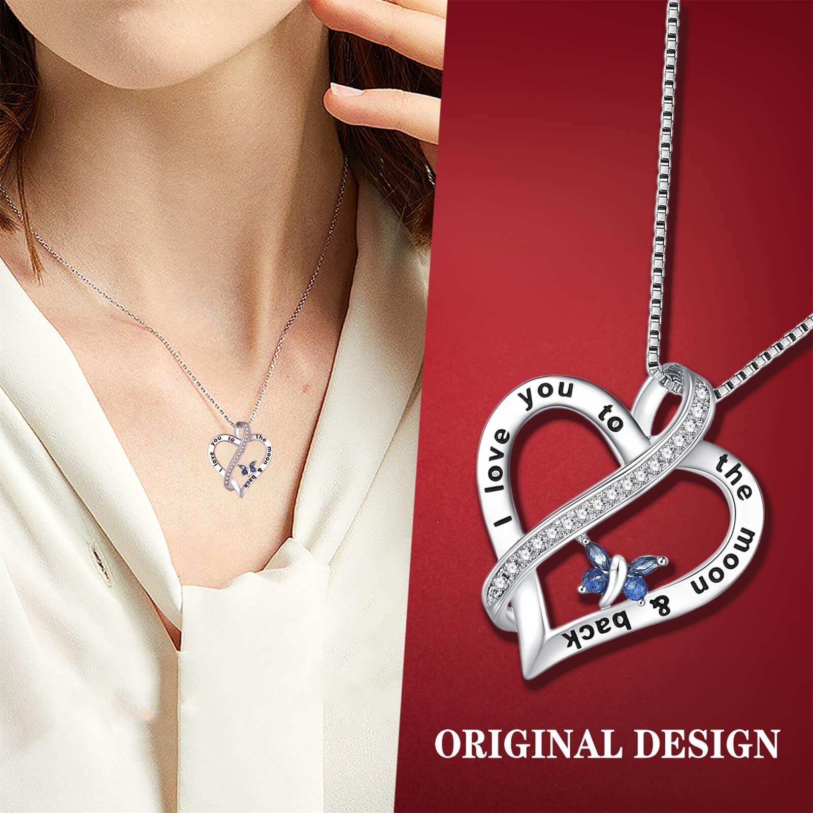 Elegant Heart Pendant Necklace for Women - Perfect Christmas, Birthday & Anniversary Gift for Wife, Girlfriend - Romantic Jewelry for Her - Ideal for Date Nights, Weddings & Special Occasions
