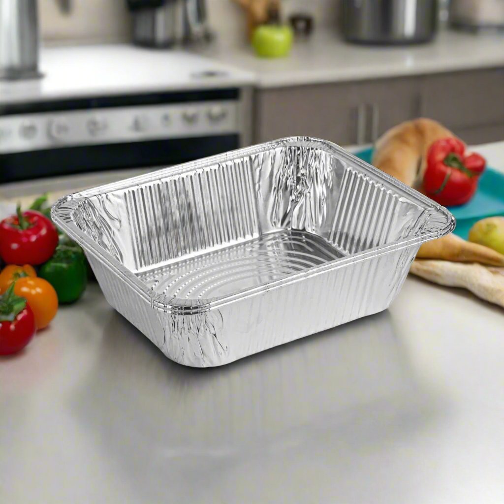 100-Pack Extra Deep 9x13 Inch Aluminum Baking Pans - Heavy Duty Disposable Roasting Pans for Cooking, Meal Prep & Large Gatherings - Perfect for Thanksgiving, Christmas & Party Catering