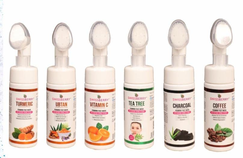 Swissberry Coffee Foaming Face Wash with Natural Herbal Extract - 150ml Cleanser for Acne & Blackheads - Gentle Exfoliating Facial Wash for Oily & Sensitive Skin - Perfect for Morning & Night Skincare Routine