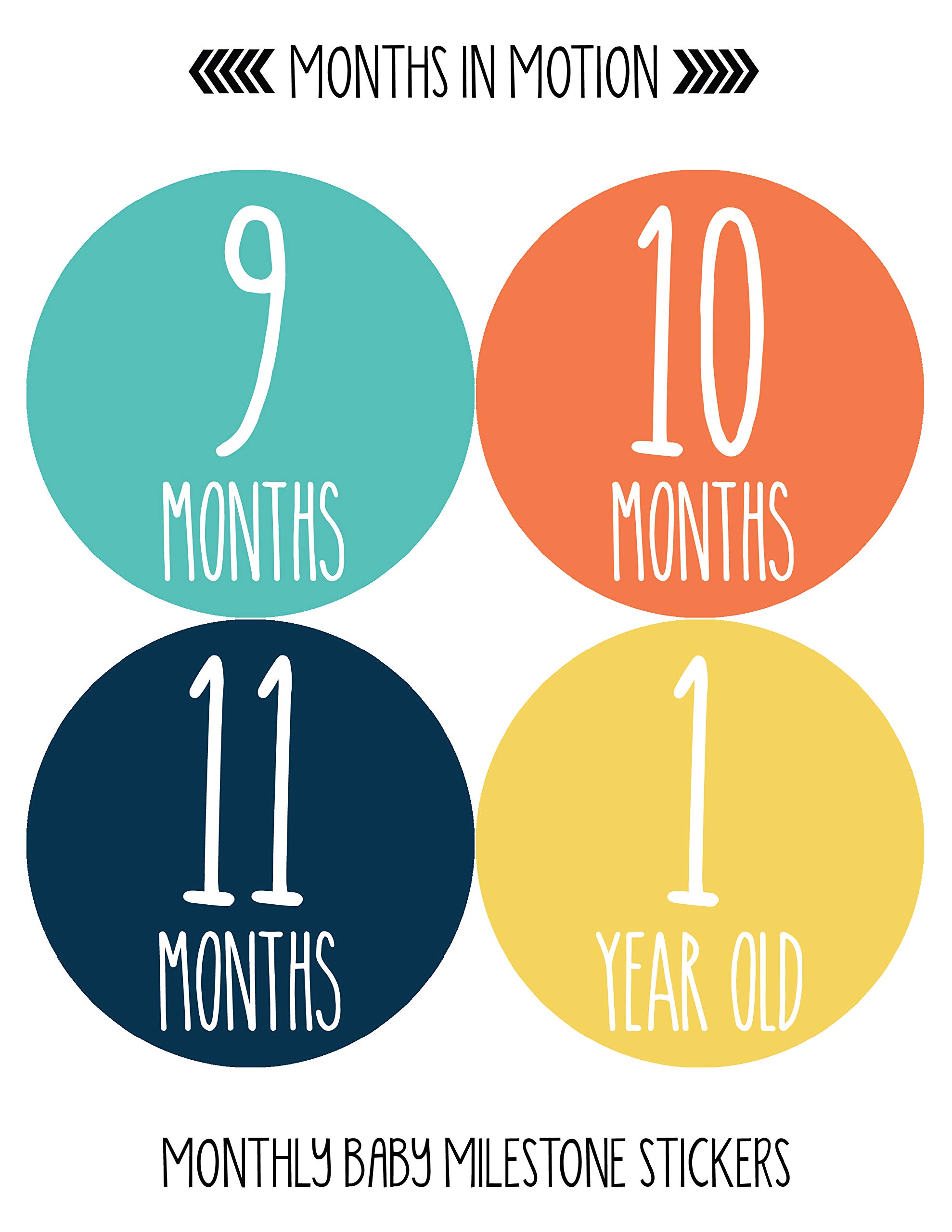 Baby Boy Monthly Milestone Stickers Set of 24 | Newborn Growth Tracking Decals | First Year Photo Props | Perfect for Baby Shower Gifts & Monthly Photo Albums