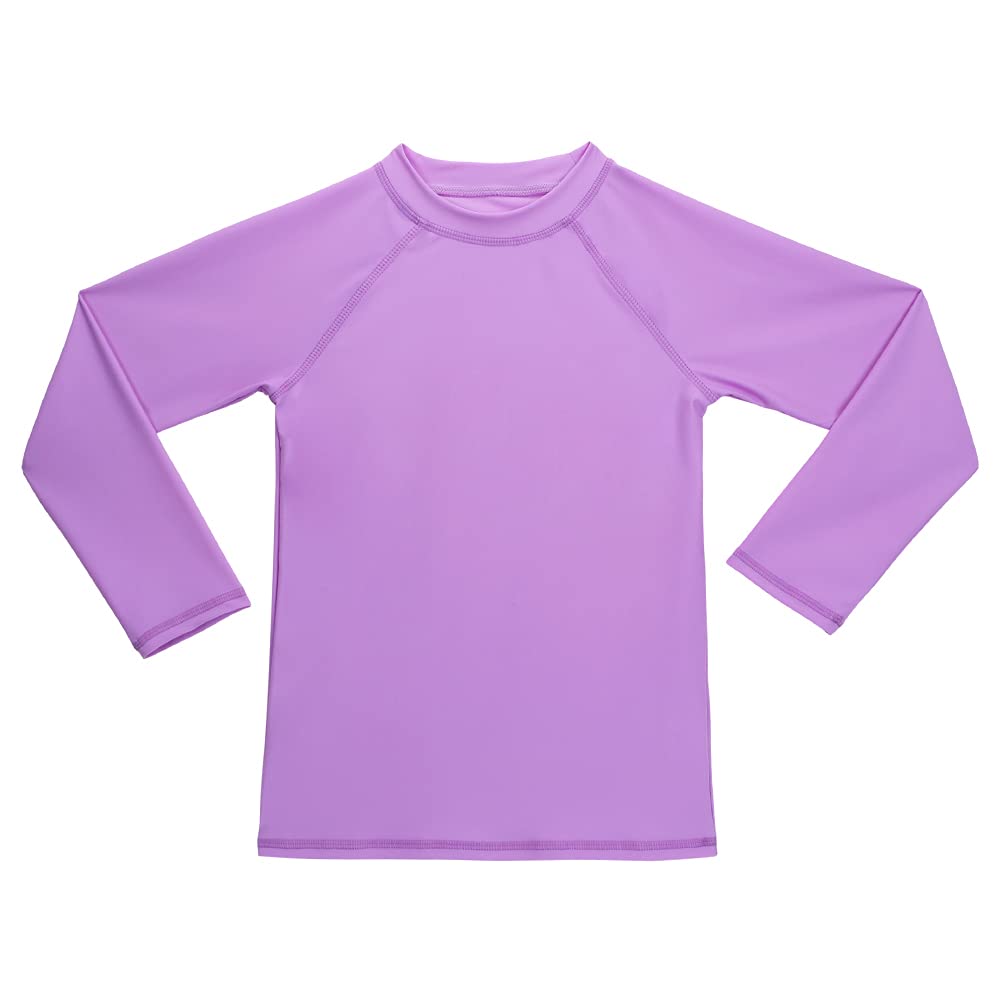Girls' Long Sleeve Rashguard UPF 50+ Sun Protection Swim Shirt for Kids & Toddlers - Perfect for Swimming, Pool, Beach, and Outdoor Water Activities