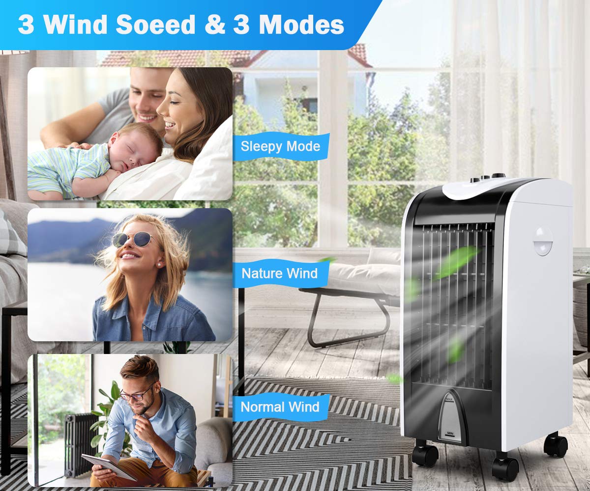 3-in-1 Portable Evaporative Air Cooler with Humidifier - 24