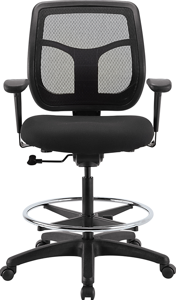 Eurotech Apollo Black Mesh Drafting Chair DFT9800 - Adjustable Height Ergonomic Office Chair for Architects, Designers & Artists - Perfect for Drafting Tables, Home Office & Studio Workspaces