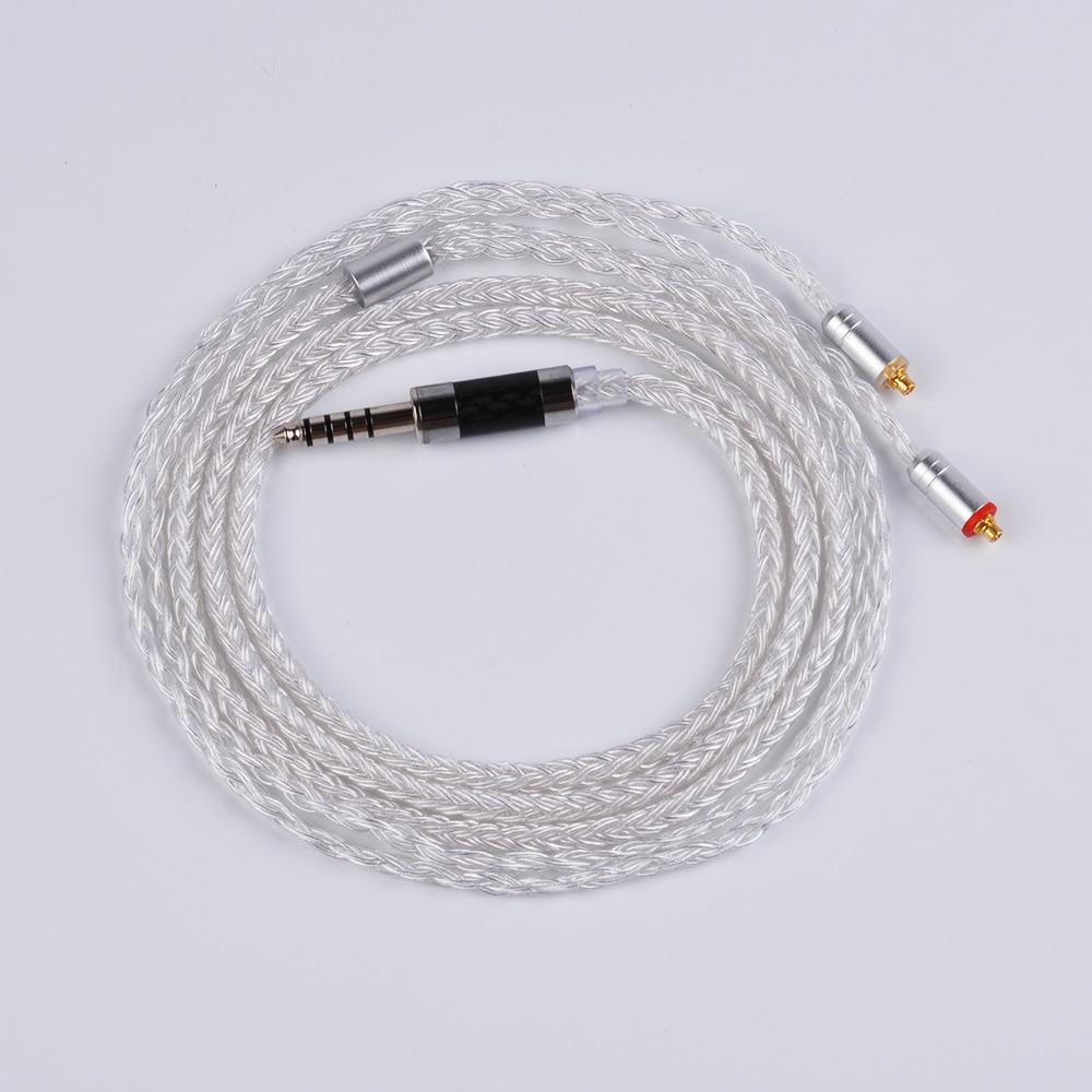 Yinyoo 16 Core Silver Plated Upgrade Cable for IEMs - 2.5mm/3.5mm/4.4mm Balanced & Unbalanced - Compatible with MMCX/2PIN/QDC Connectors - Perfect for Audiophiles, Musicians & Studio Monitoring