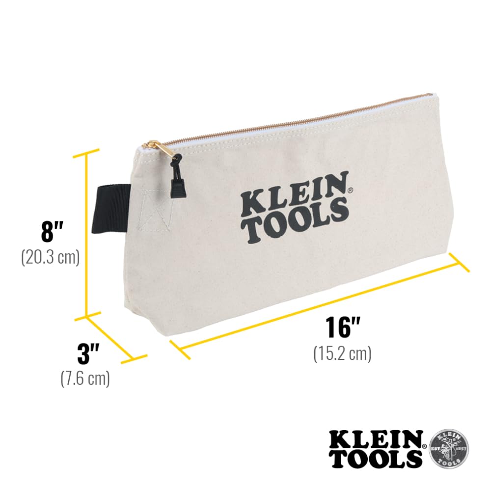 Klein Tools Heavy Duty Zipper Bag - Extra Long Multipurpose Tool & Craft Organizer for Work & DIY