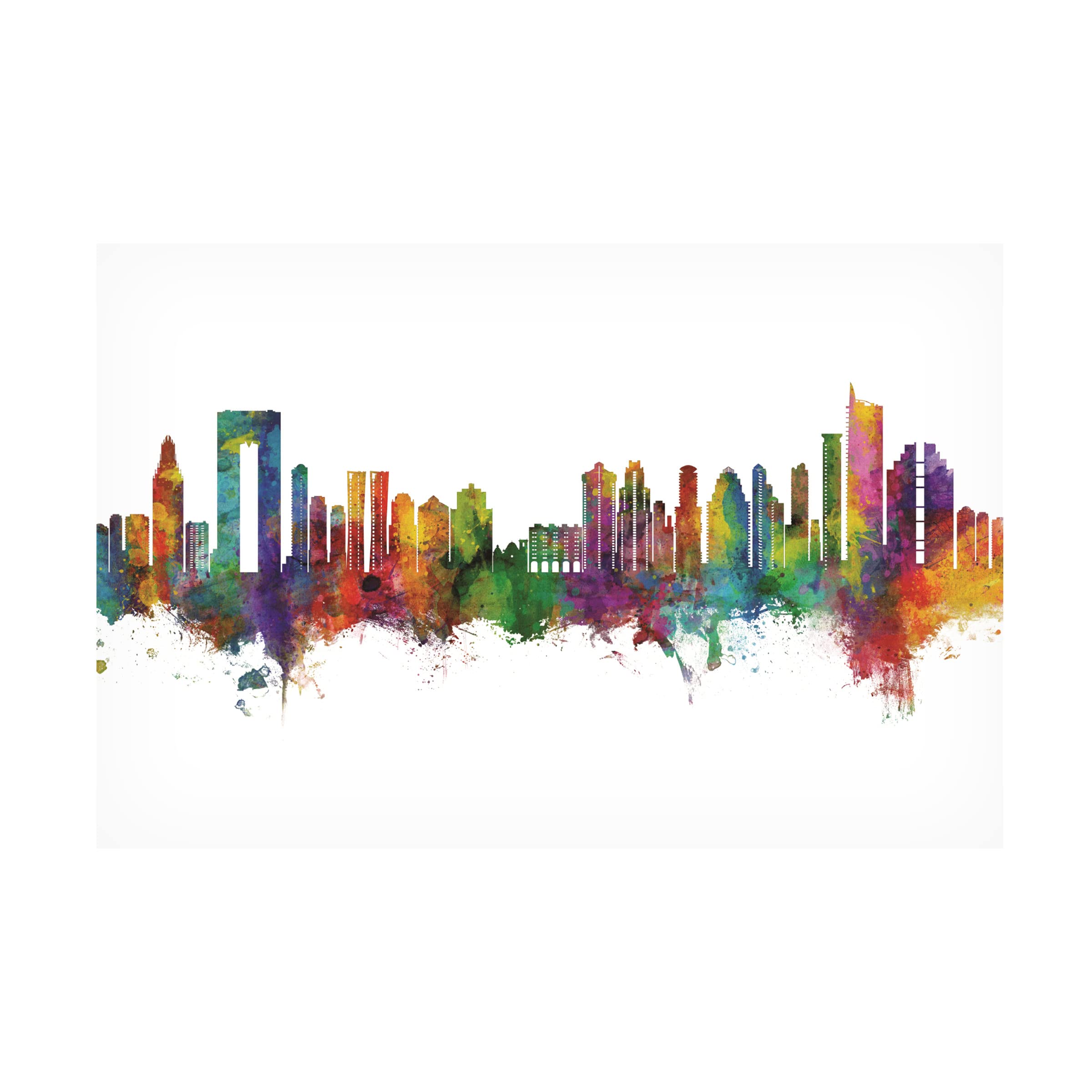 Michael Tompsett 'Benidorm Spain Skyline' Canvas Wall Art Print - Modern Home & Office Decor for Living Room, Bedroom, or Gift