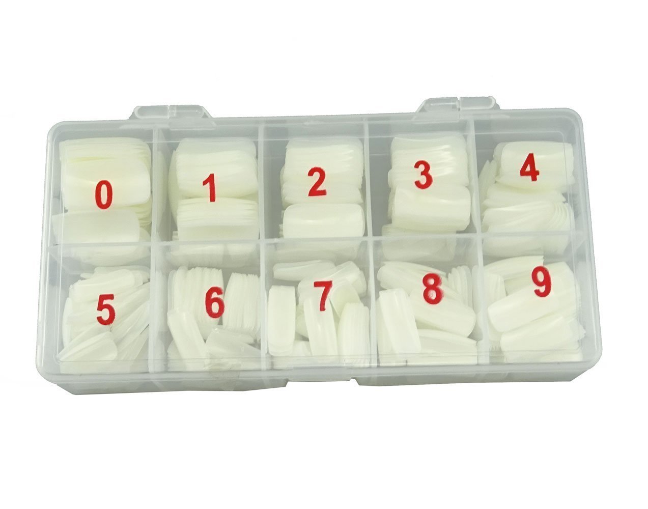 FAMZA 200 Pcs Clear Short Coffin Nail Tips - Natural Full Cover Acrylic Artificial Ballerina Fake Nails with Storage Box - Perfect for Nail Salon, DIY Manicure & Home Nail Art