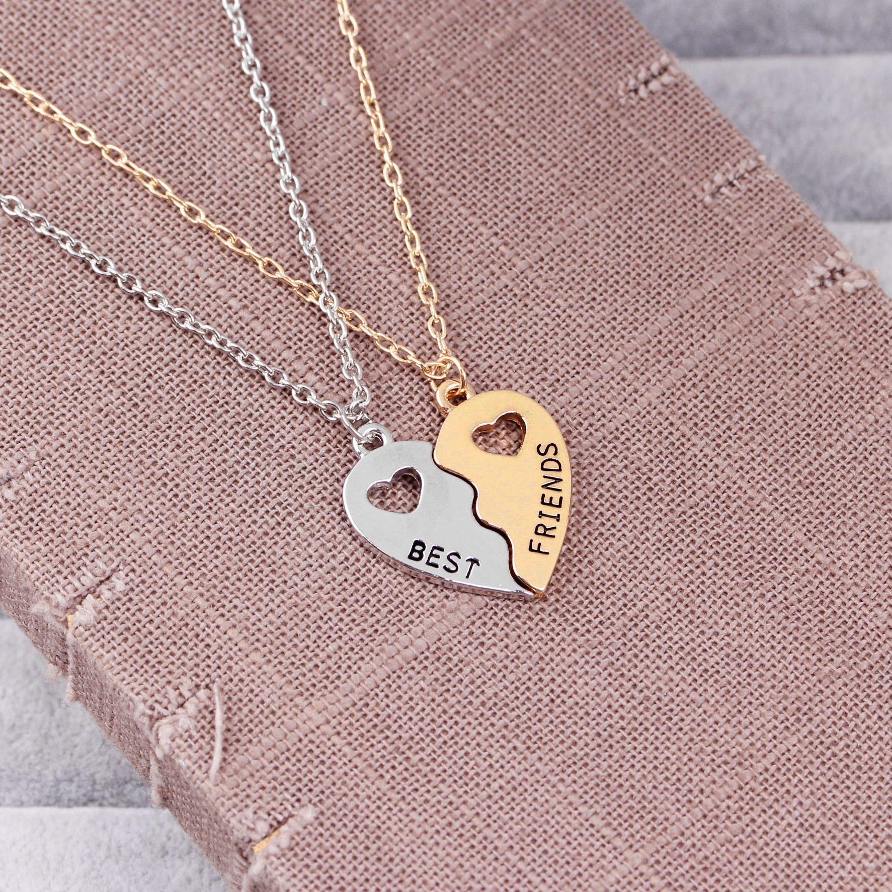 Best Friend Necklace Set for 2 - Matching Heart Pendant Friendship Jewelry for Women, BFF Birthday Gifts for Girls - Perfect for Anniversaries, Valentine's Day & Special Occasions