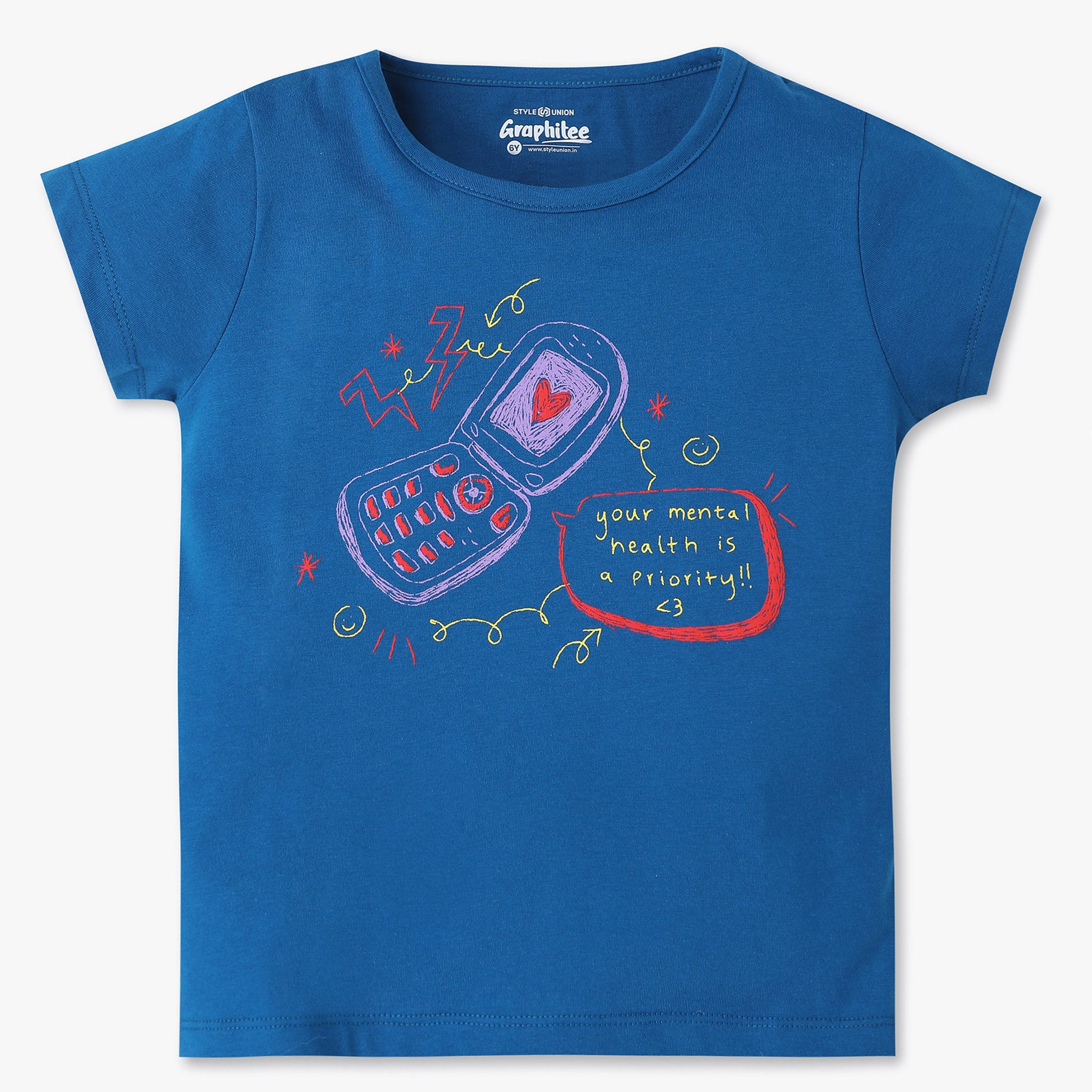 Trendy Girls Graphic Crew Neck T-Shirt - Cute & Comfortable Cotton Tee for Kids - Perfect for School, Playdates & Everyday Wear