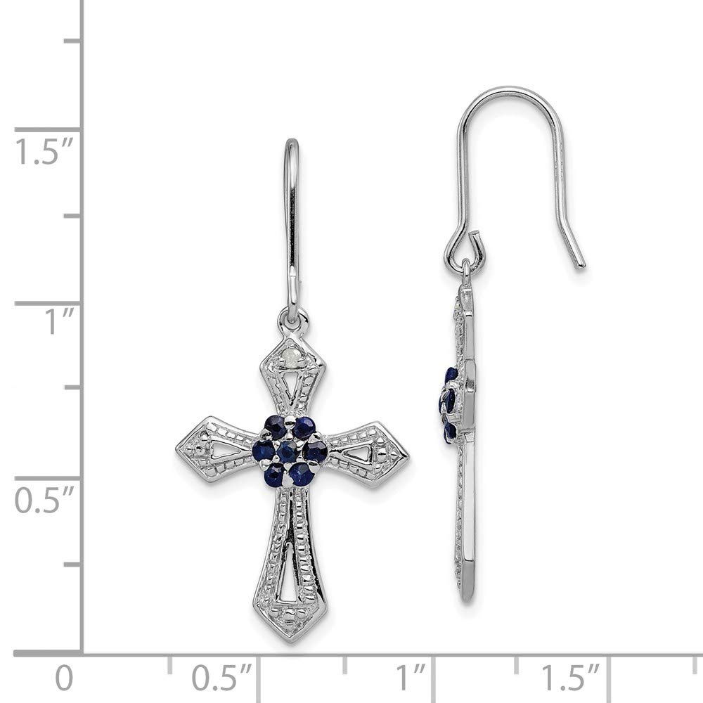 925 Sterling Silver Diamond Accent Cross Earrings for Women - Elegant Fine Jewelry Gift for Her - Perfect for Church, Weddings, and Special Occasions