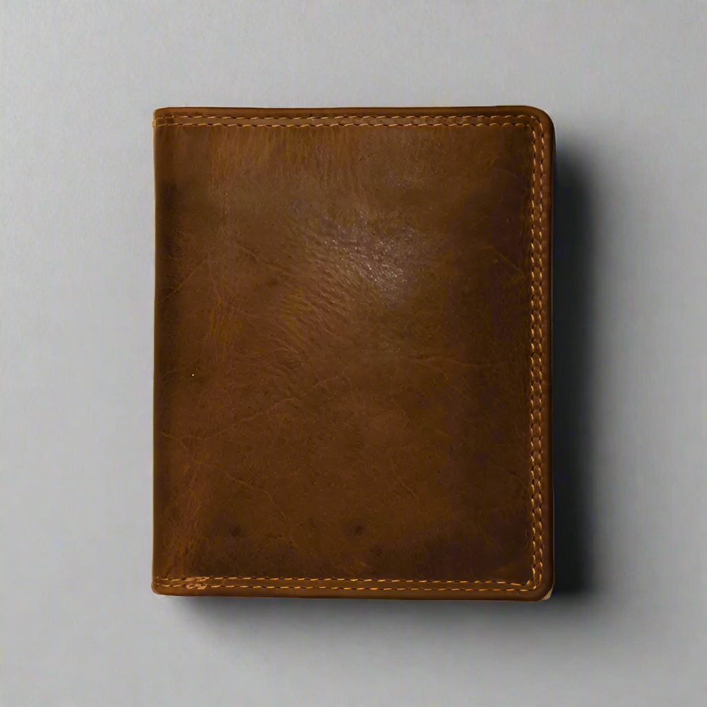 Durable Genuine Leather Wallet for Men with Coin Pocket - Slim RFID Blocking Bifold Wallet for Everyday Use & Travel