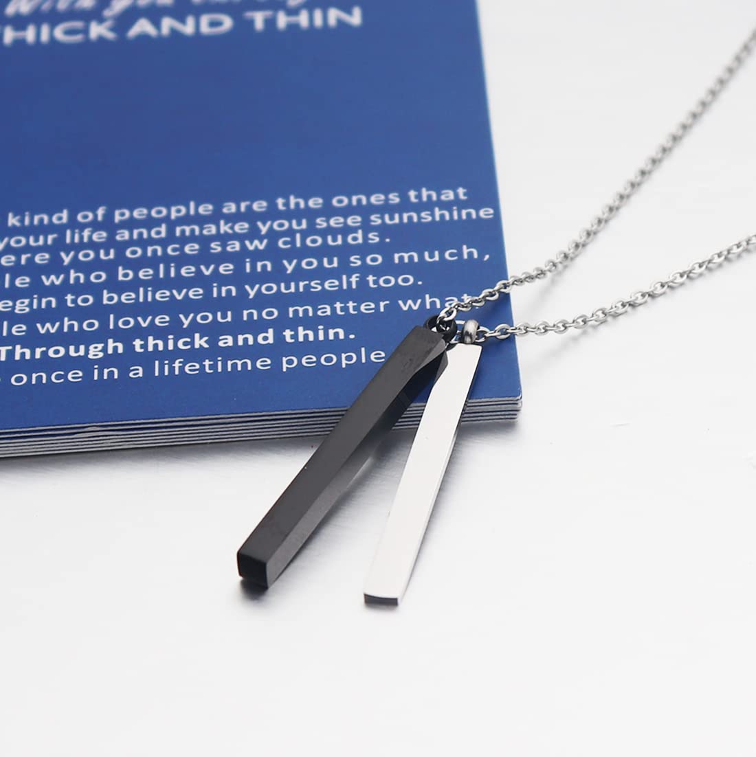 Ankiyabe Through Thick and Thin Necklace - Best Friend Gift for Sisters, BFFs & Couples - Matching Friendship Jewelry for Bridesmaids & Tribe - Perfect for Anniversaries, Birthdays & Special Occasions