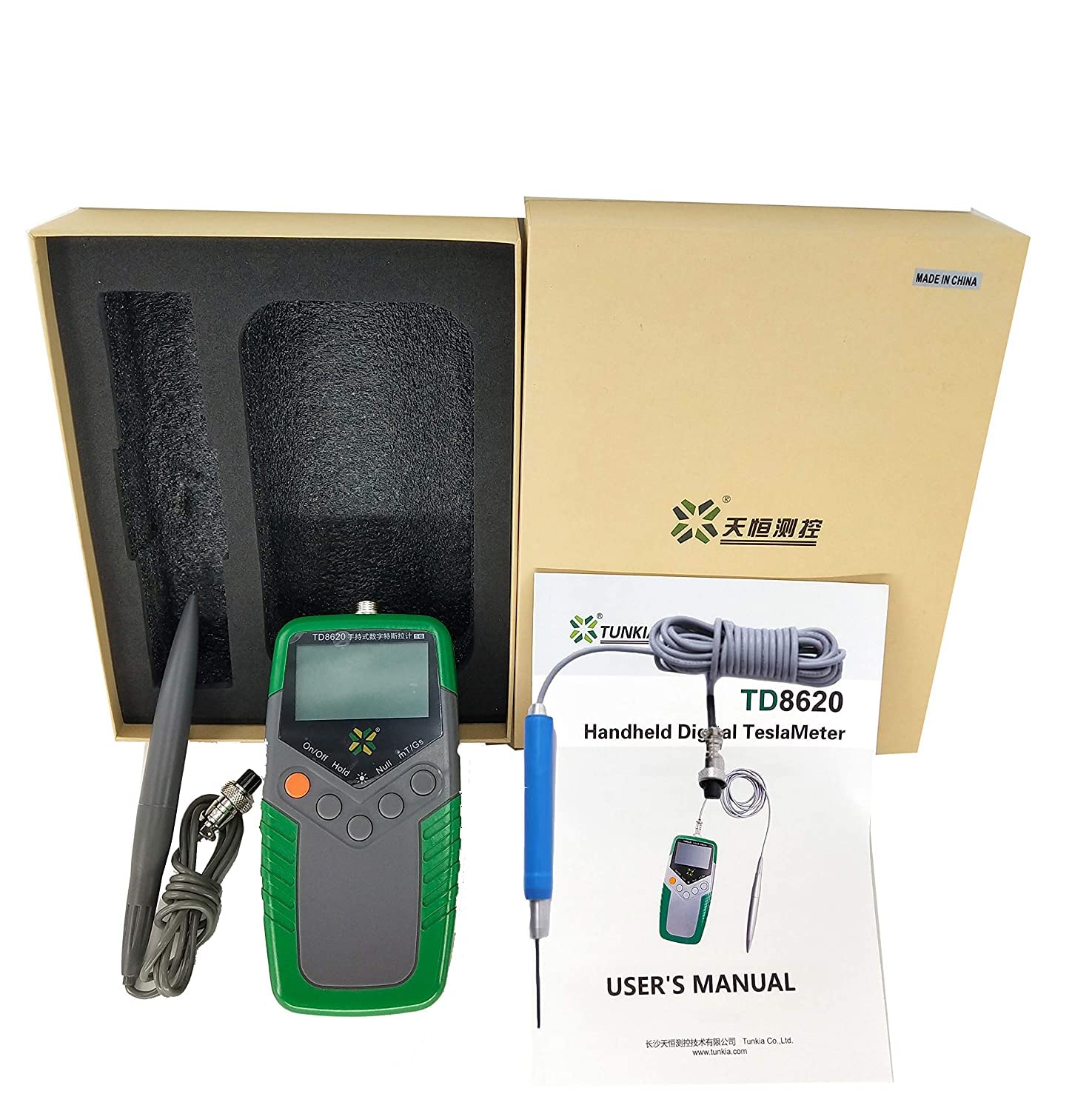 Digital Tesla Meter Gauss Meter with Axial & Hall Probes - High Accuracy Magnetic Field Tester (2% mT/Gs) for Home, Lab & Industrial Applications