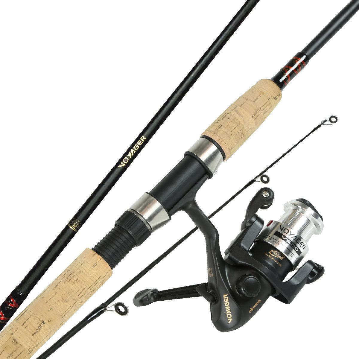 Okuma Voyager Travel Spinning Fishing Rod and Reel Combo - Lightweight Portable Spinning Combo for Freshwater & Saltwater Fishing - Perfect for Travel, Kayak, and Shore Fishing Adventures