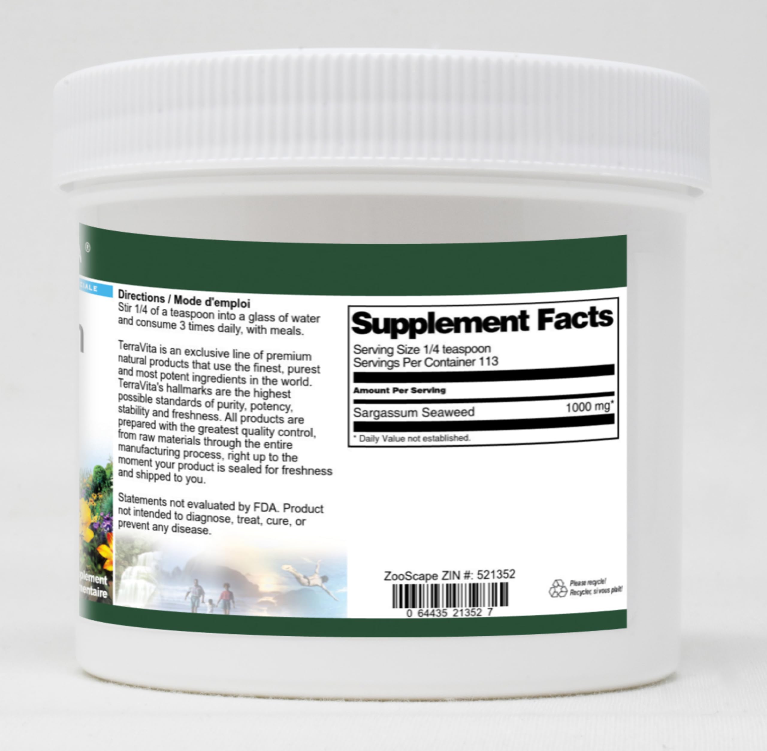Organic Sargassum Seaweed Powder 4oz (3-Pack) - Natural Superfood for Smoothies, Detox & Skincare - ZIN: 521352 | Vegan, Gluten-Free, Rich in Minerals & Iodine