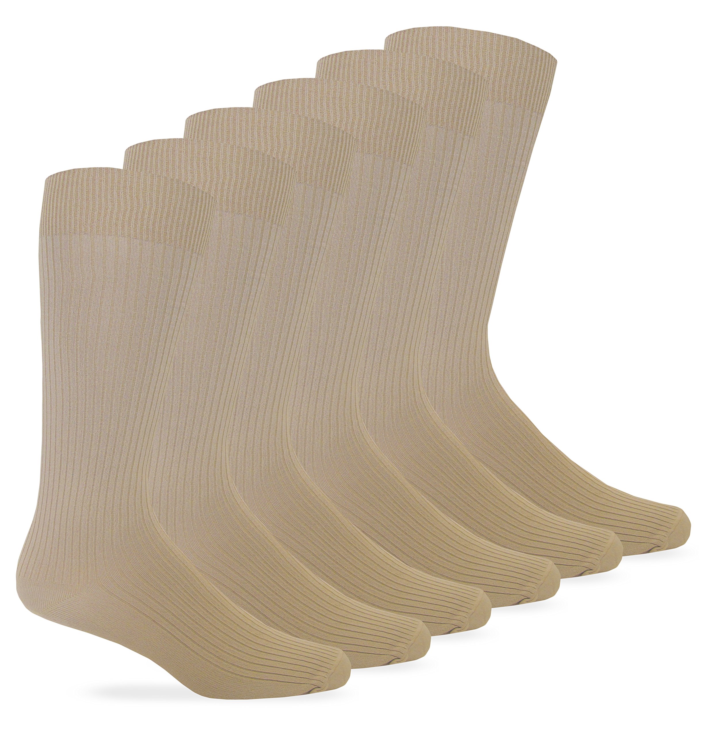 Jefferies Men's Soft Microfiber Nylon Rib Mid-Calf Dress Socks - 6 Pair Pack - Comfortable Business & Formal Socks for Work, Office & Special Occasions