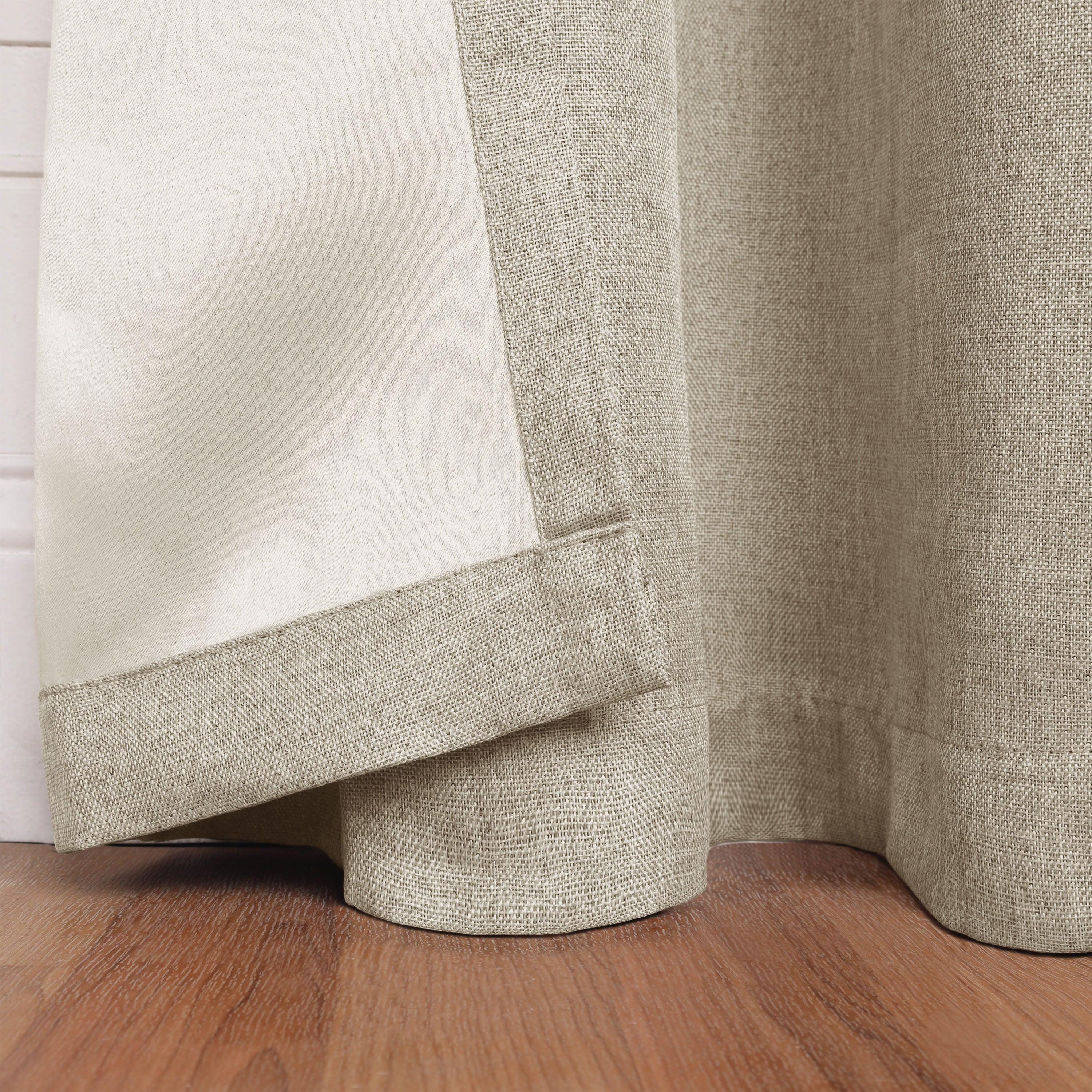 Premium Linen Pattern Blackout Curtains Set - Washable Room Darkening Window Treatments for Bedroom & Living Room - Noise Reducing & Energy Efficient Home Decor
