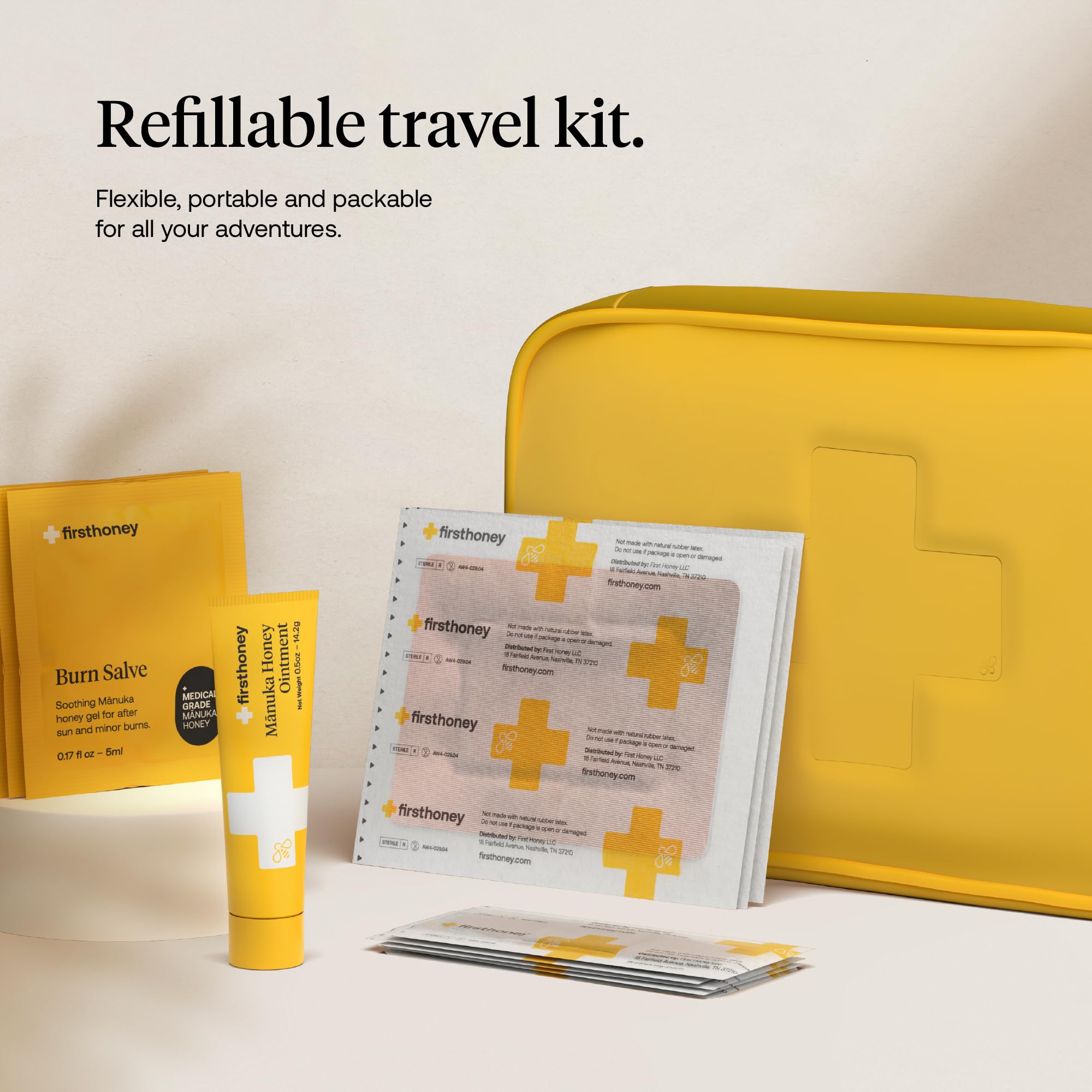 Manuka Honey First Aid Kit - 40pc for Home & Travel Wound Care