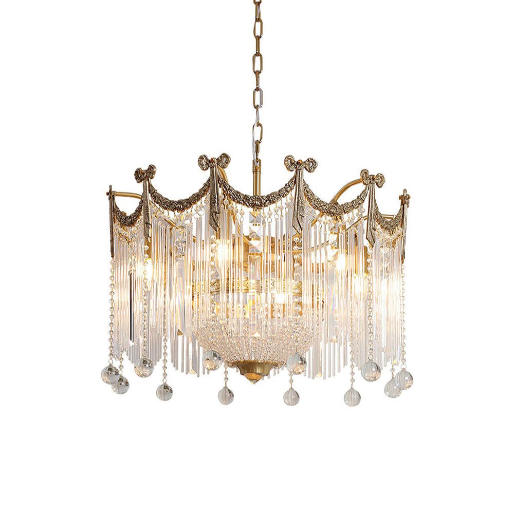 Evangeline Crystal Chandelier - Elegant Modern Ceiling Light Fixture for Dining Room, Bedroom & Living Room Decor
