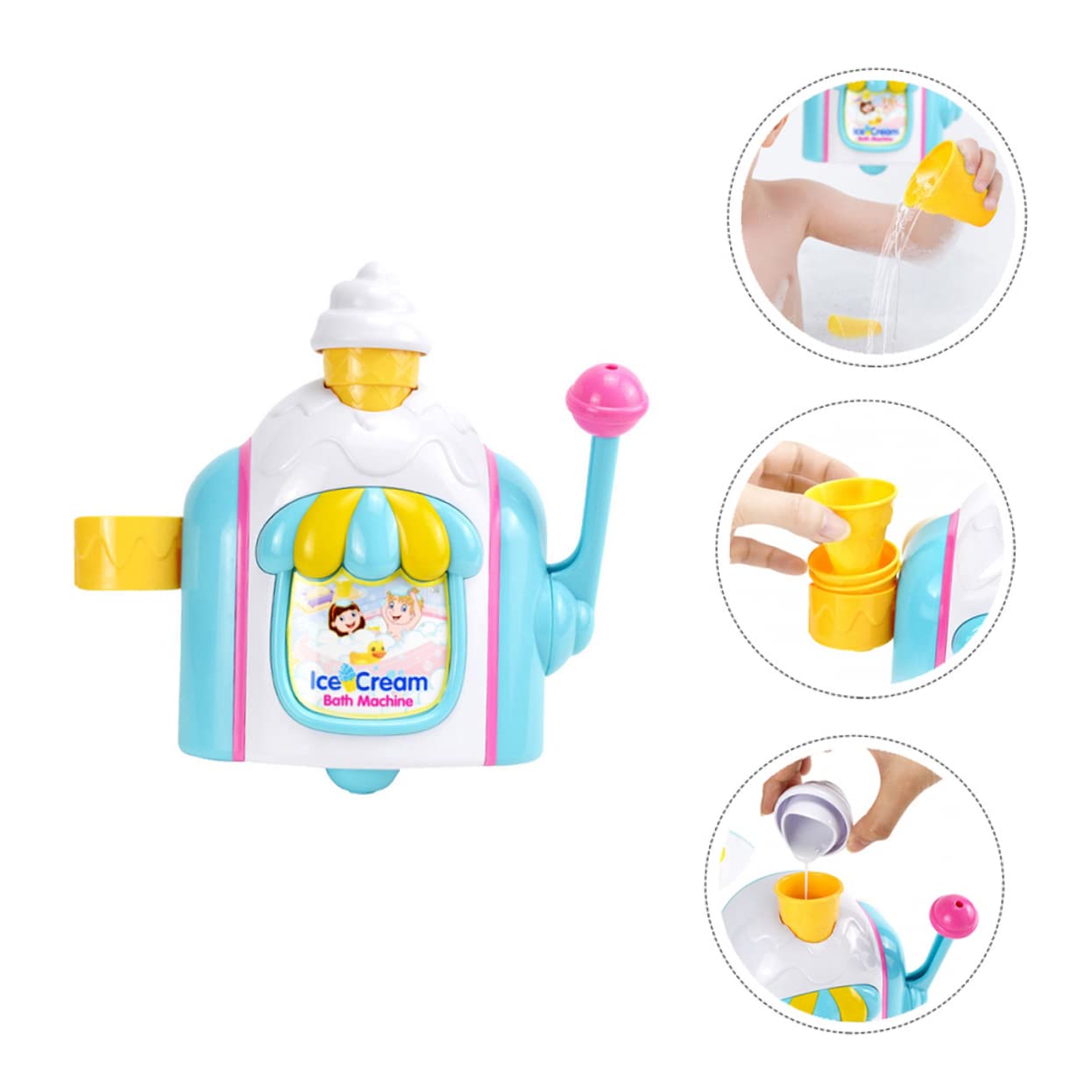 CIYODO 3-Pack Bubble Blower Toy Set for Kids - Ice Cream & Rocket Themed Bathtub & Outdoor Bubble Machine with Wands - Fun Bath Time, Pool Party, and Backyard Play Activity Toys