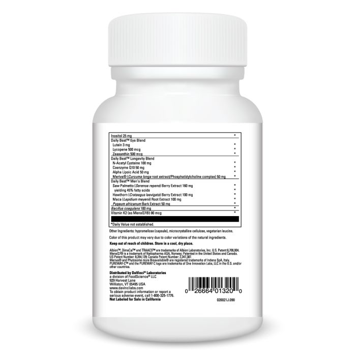 Davinci Labs Daily Best™ Men's Multivitamin Supplement - Supports Energy, Immunity & Heart Health - Perfect for Active Lifestyles & Fitness Enthusiasts