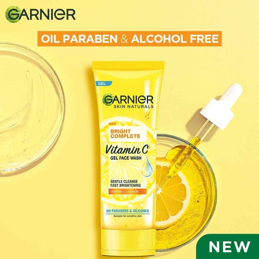 Garnier Bright Complete Vitamin C Gel Face Wash 50g + Winter Concoon Nourishing Cold Cream 18g + Vitamin C Booster Serum 7ml (3-Piece Skincare Set) - Brightening, Hydrating & Anti-Aging for Glowing Skin - Perfect for Daily Routine & Winter Care