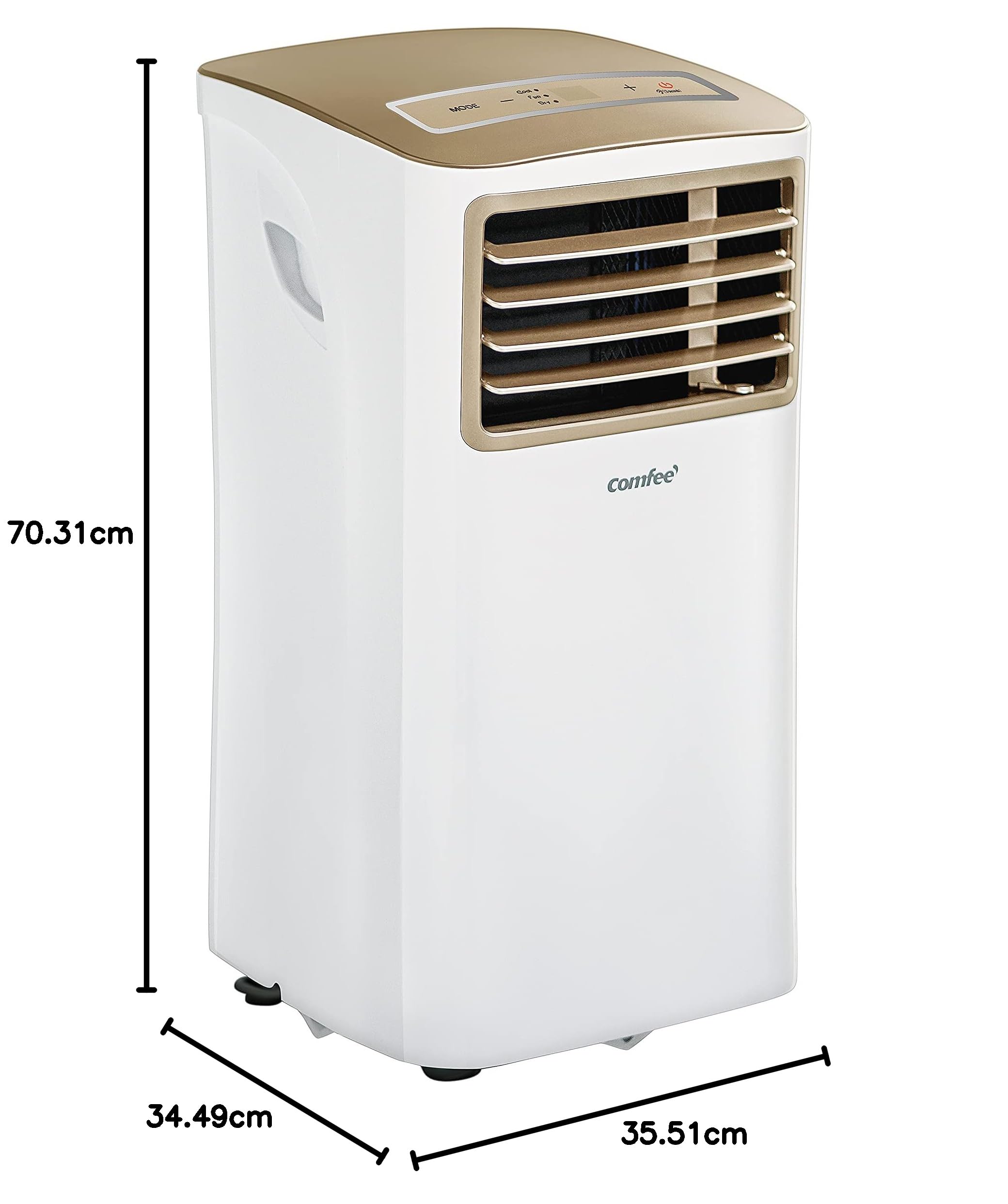 Comfee 7000 BTU Portable Air Conditioner - 3-in-1 Cooling, Dehumidifier & Fan with Exhaust Pipe for Rooms Up to 250 sq ft (70 m³) | Perfect for Bedrooms, Living Rooms & Home Offices