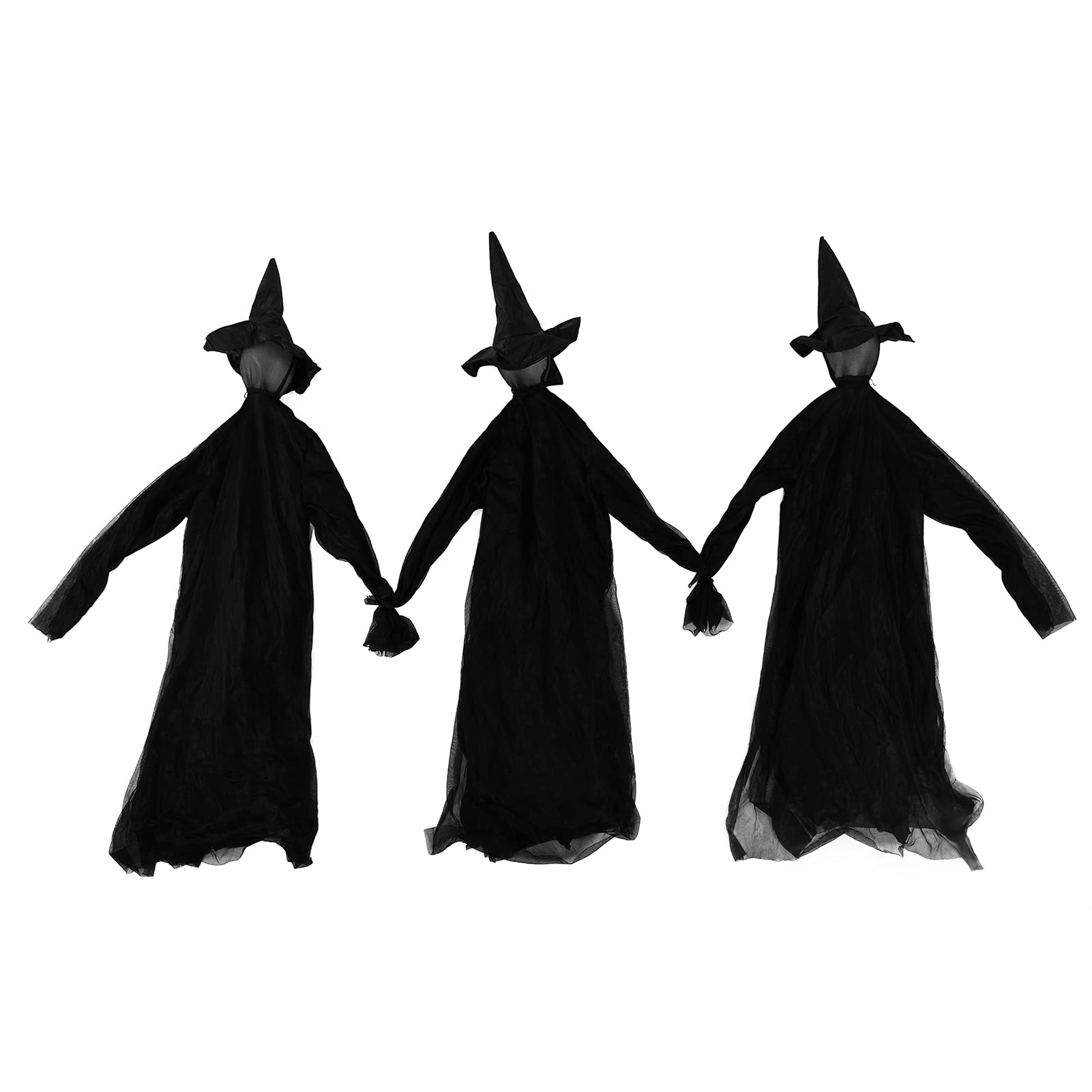 BMZMLDO Halloween Light Up Witches Yard Decor - Set of 3 Colorful LED Outdoor Decorations (59.1 x 11.8 Inches) for Spooky Party, Haunted House & Front Porch Display