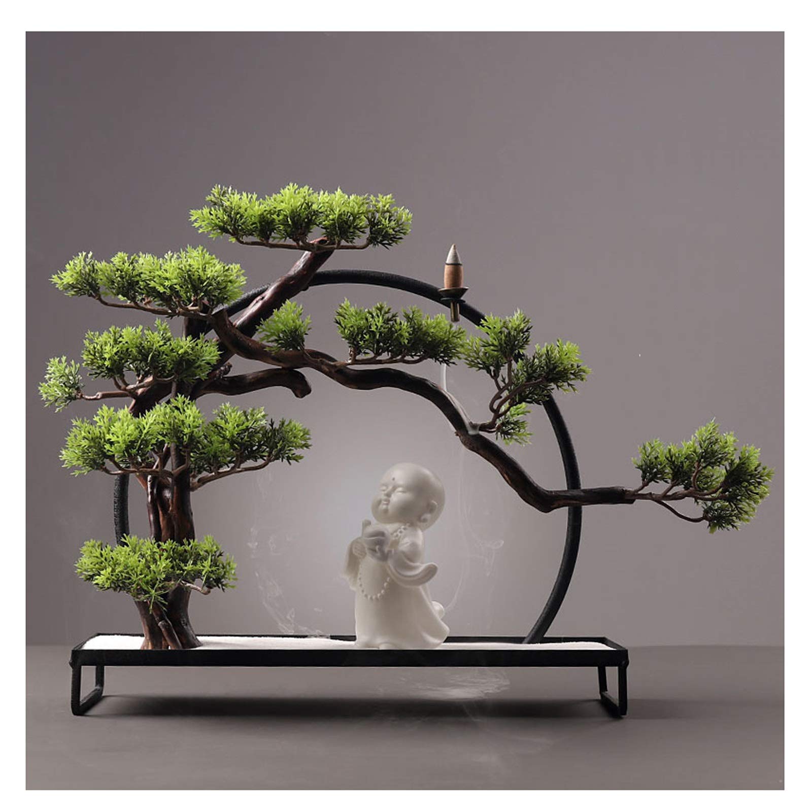 Liushop Artificial Pine Bonsai Tree - Realistic Fake Green Plant for Home & Office Decor, Desk Decoration, Living Room Potted Ornament, Housewarming Gift (Color: Large) | Perfect for Indoor Greenery, Zen Spaces & Minimalist Home Decor