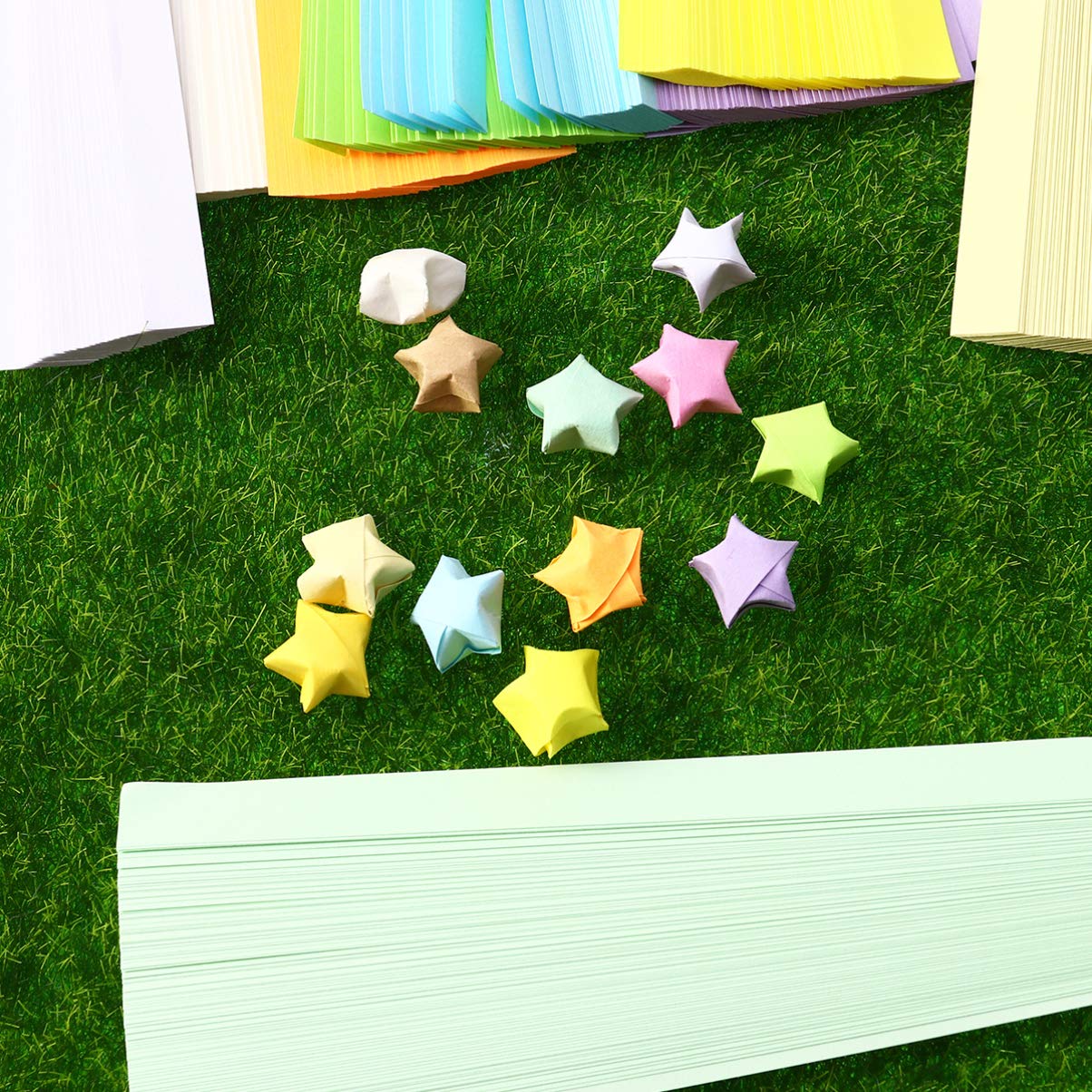 TOYANDONA 12pcs Christmas Origami Star Strips Kit - DIY Lucky Wishing Paper Stars for Kids Crafts, Holiday Decorations & Party Favors | Perfect for Christmas Tree Ornaments, Gift Wrapping & Classroom Activities