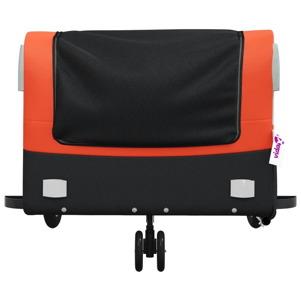 Heavy Duty Black and Red Bike Cargo Trailer - 99.2 lb Capacity, 53.9