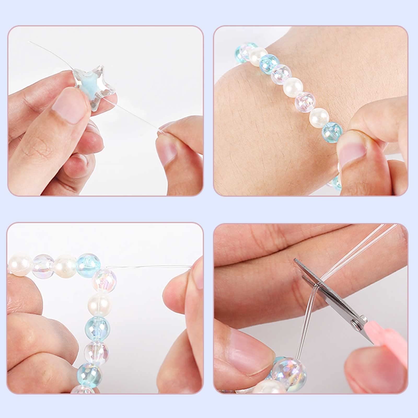 9Pcs Elastic Bracelet String - 0.8mm Clear Stretchy Beading Cord for Jewelry Making, DIY Bracelets & Beaded Crafts | Invisible Nylon Thread for Crystal Beads & Handmade Accessories | Perfect for Gifts, Fashion Jewelry & Craft Projects