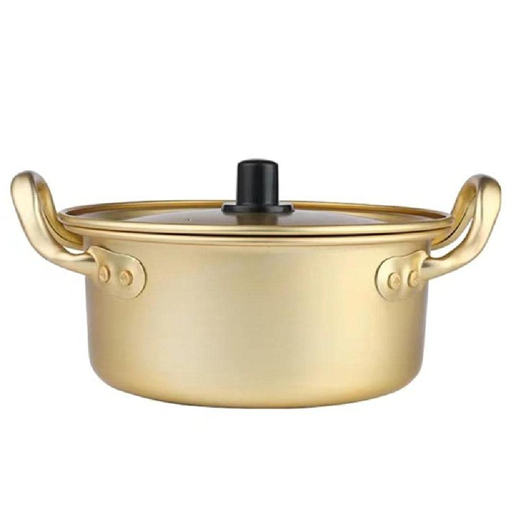 Premium Aluminum Ramen Noodle Pot with Lid - 5QT Stockpot for Egg Soup, Hot Pot & Asian Cooking | Durable Kitchen Cookware for Home & Restaurant Use