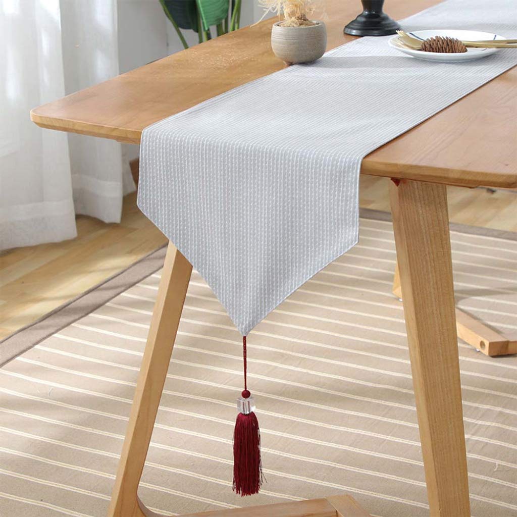 HALOUK Cotton Table Pad Protector - 33x160cm Dining Table Cover, Washable & Heat-Resistant for Home Decor, Office Desk, and Party Decorations