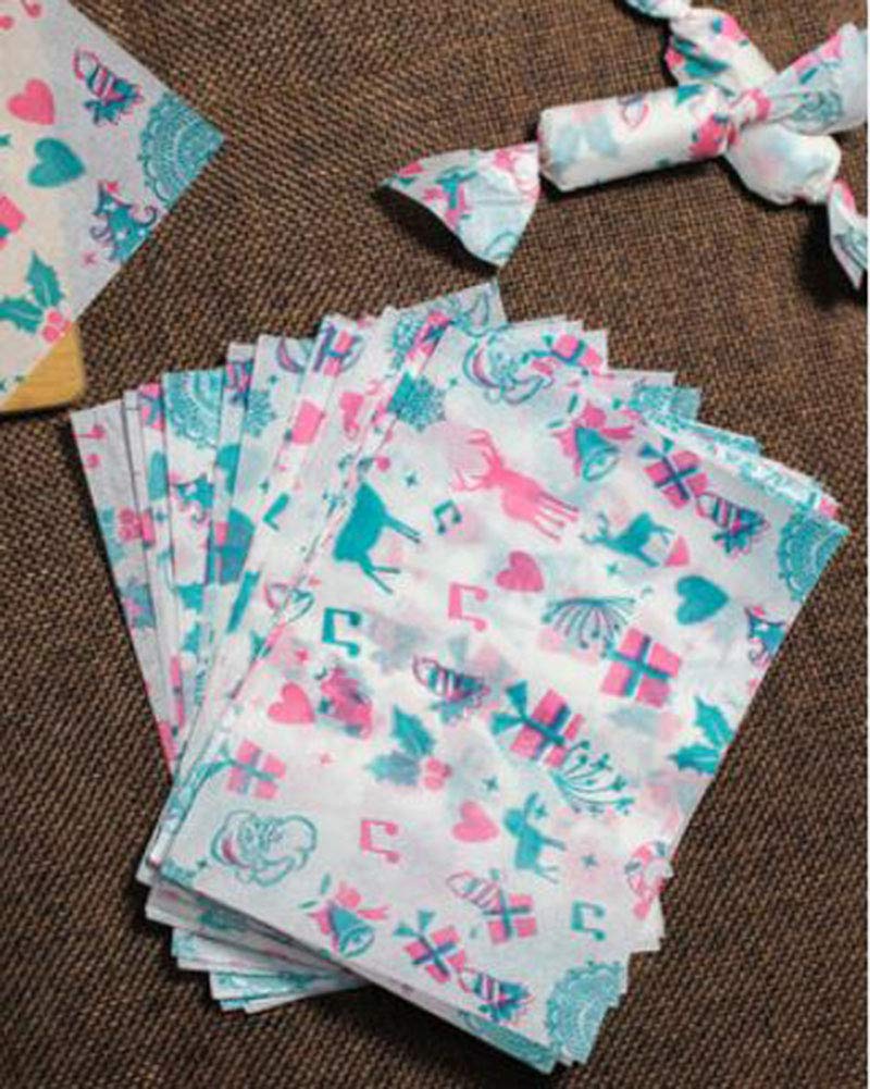 100 Sheets Christmas Nougat Candy Wrappers - Food Grade Wax Paper for Homemade Candy, Chocolate & Dessert Wrapping - Perfect for Holiday Treats, DIY Gifts & Party Favors (Love Design)