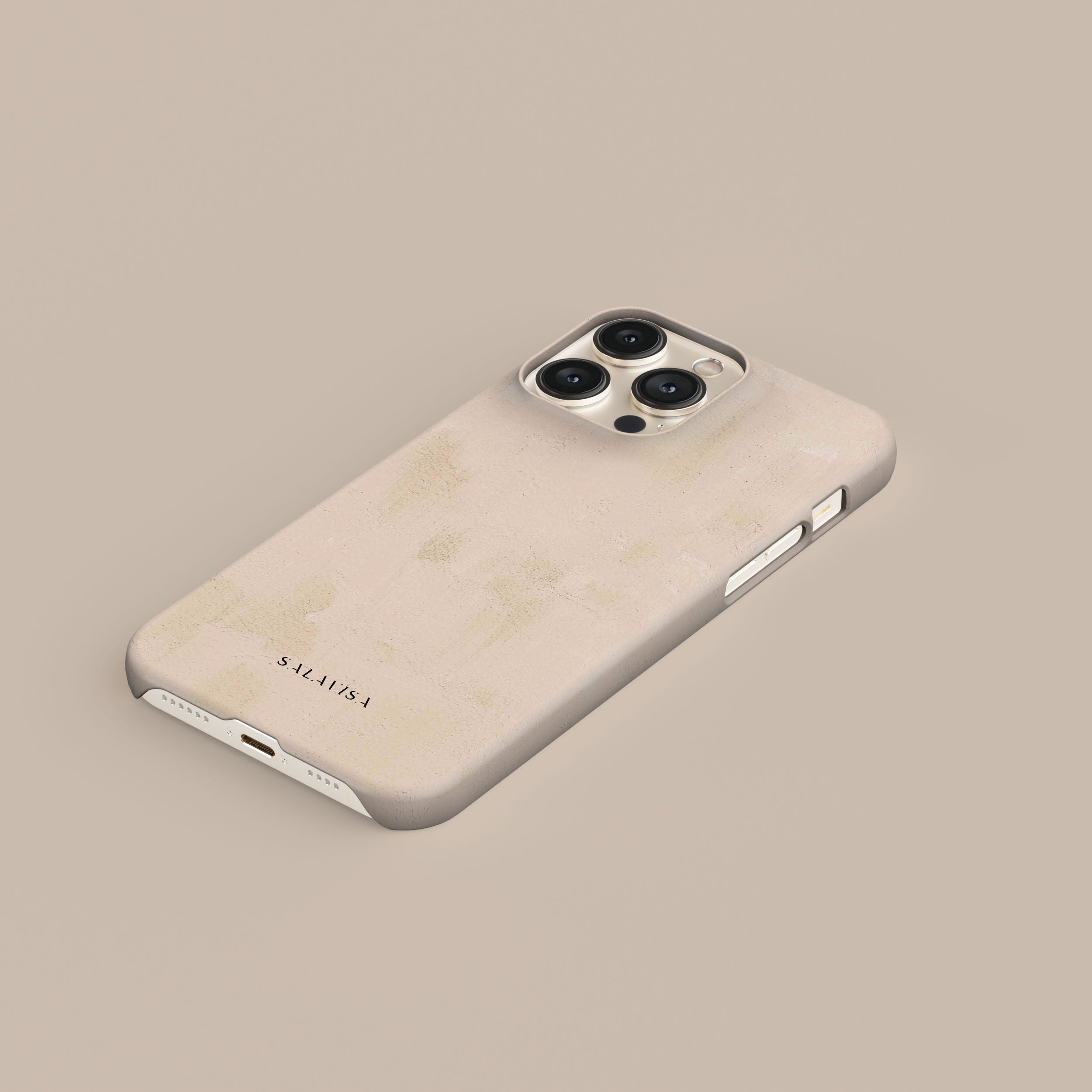 Rose Beige Clay Phone Case for iPhone 15 Pro Max - Shockproof Protective Cover with Matte Finish | Perfect for Everyday Use, Travel & Outdoor Activities