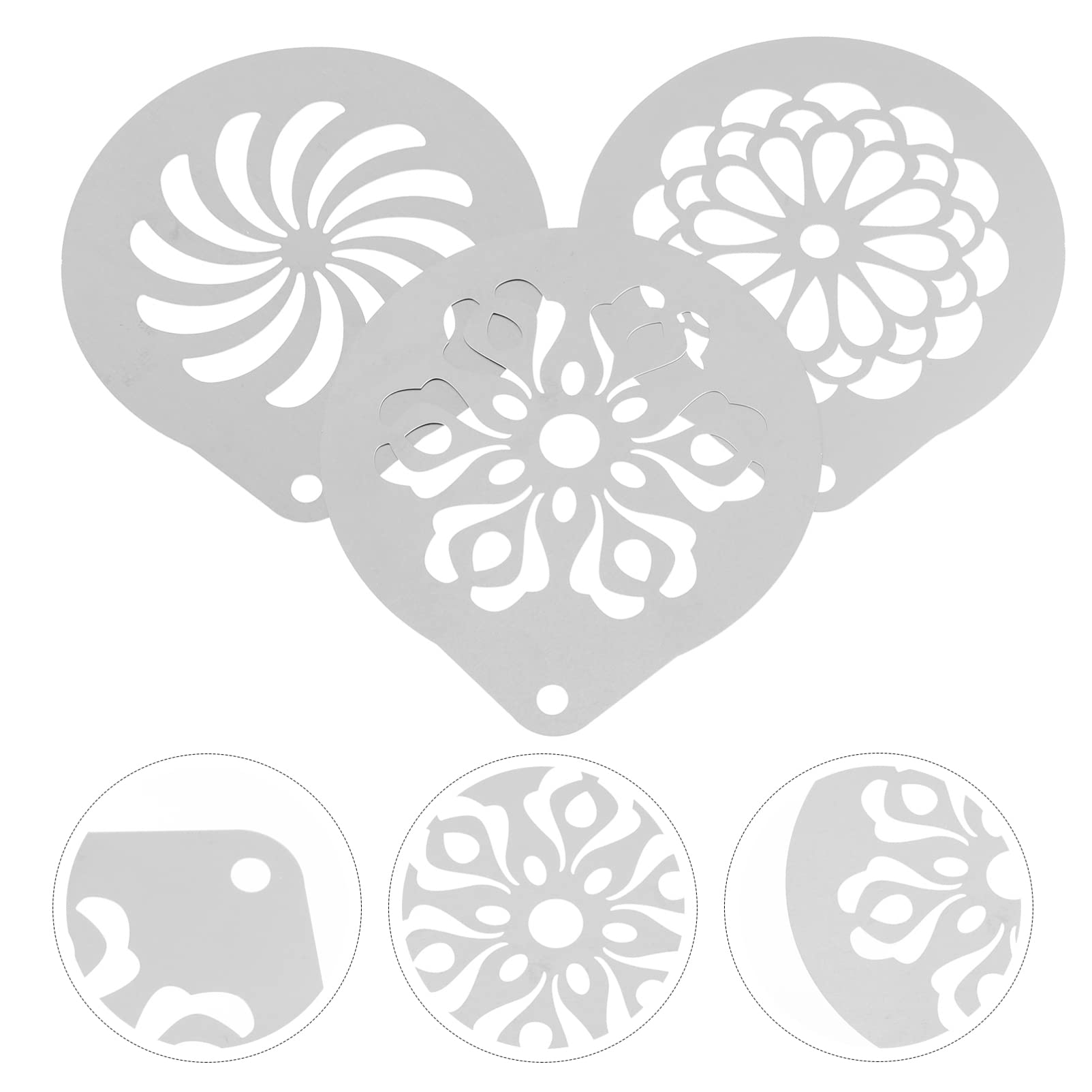 3-Piece Coffee Latte Stencil Set for DIY Coffee Art - Reusable Templates for Cappuccino, Latte & Coffee Decorating - Perfect for Home Baristas & Coffee Lovers (Kitchen, Cafe, Gift)