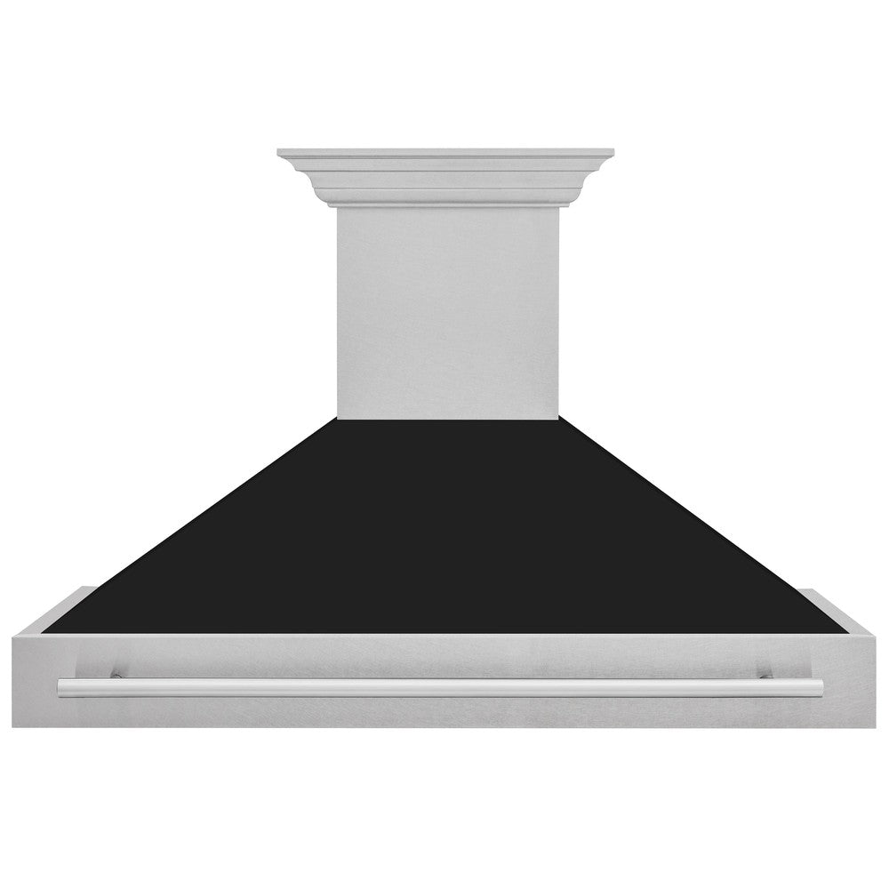 ZLINE 48-Inch Stainless Steel Wall Mount Range Hood with Satin Finish & Stainless Steel Handle (8654SNX 48) - Powerful Kitchen Ventilation for Gas Stoves & Cooking Areas