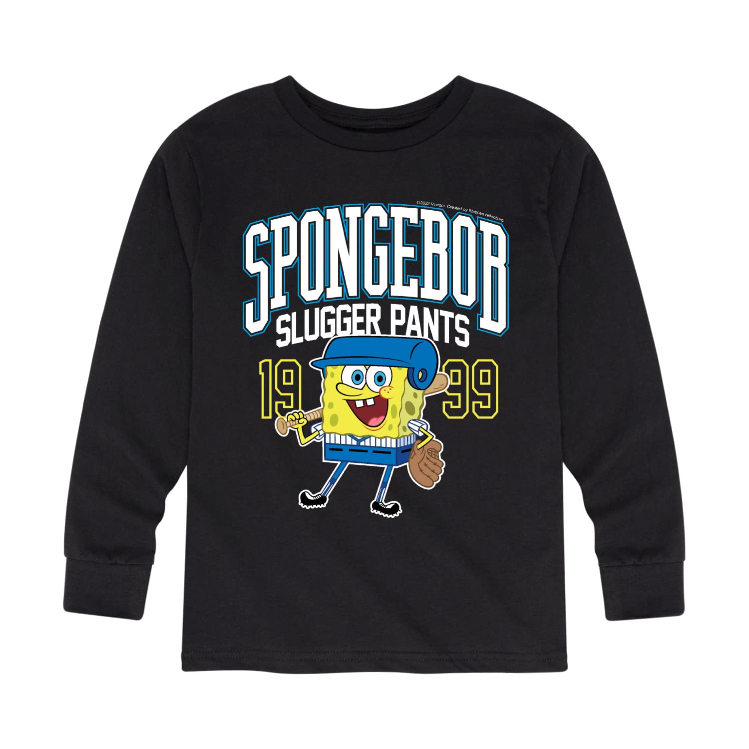 HYBRID APPAREL Spongebob Squarepants Graphic T-Shirt - Long Sleeve Slugger Pants Design for Toddler & Youth | Cartoon Character Apparel for Playtime & Casual Wear