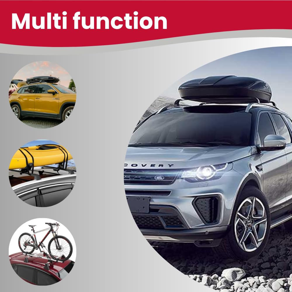 Universal Black Roof Rack Rail Bar for Land Rover Discovery Sport 2015-2025 | Heavy Duty Luggage Cargo Carrier | Perfect for Road Trips, Camping & Outdoor Adventures