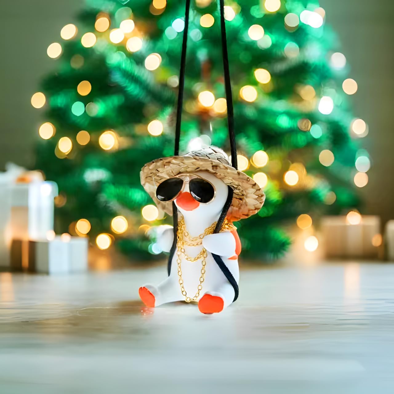 Cool Swinging Duck Car Hanging Ornament - Funny Rear View Mirror Accessories for Cars & Trucks | Cute Car Charms for Teens, Men & Women | Perfect for Road Trips & Daily Commutes