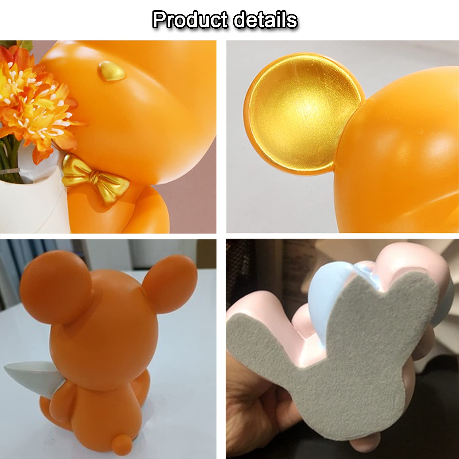 Creative Little Bear Resin Sculpture - Home Decor Statue for Living Room, Desk & Office - Unique Pen Holder & Bouquet Storage - Perfect for Tabletop, Bookshelf & Bar Decor