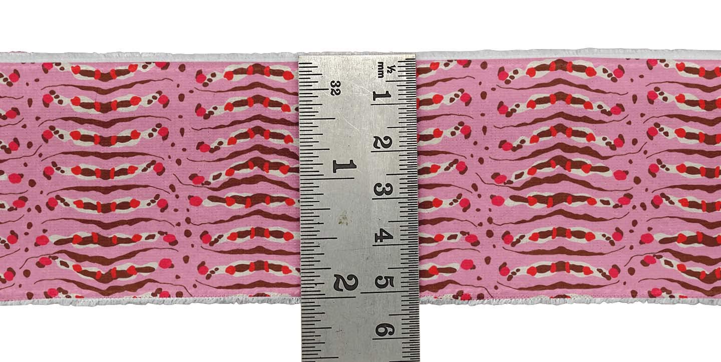 Pink Animal Skin Texture Printed Ribbon Trim - 9 Yard Dupion Fabric Laces for Crafts & Sewing Accessories (3 Inches Wide) - Perfect for DIY Projects, Gift Wrapping, and Fashion Design