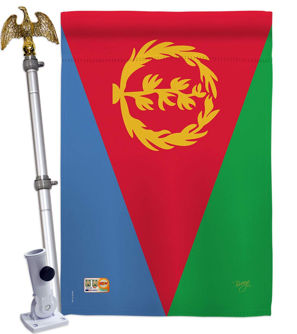 Eritrea National Flag Set 28x40in w/Pole for Home & Garden Decor