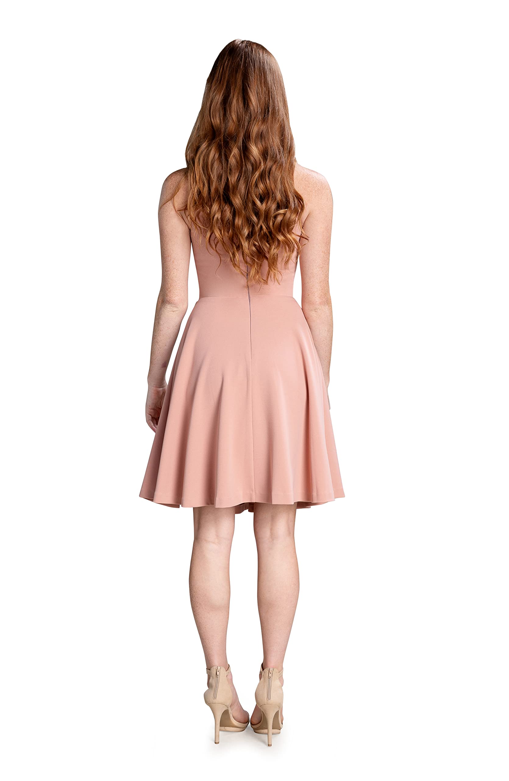 Dress the Population Women's Mariela Fit and Flare Midi Dress - Elegant Party & Wedding Guest Dress for Women | Perfect for Cocktail Events, Date Nights & Special Occasions