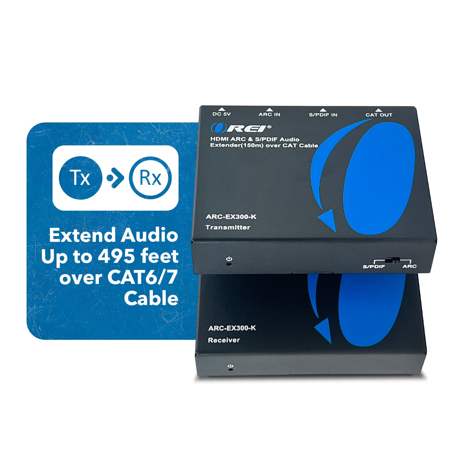 HDMI ARC & S/PDIF Audio Extender 500ft (Cat6) - ARC EX300 K - Perfect for Home Theater & Long-Distance Audio Transmission