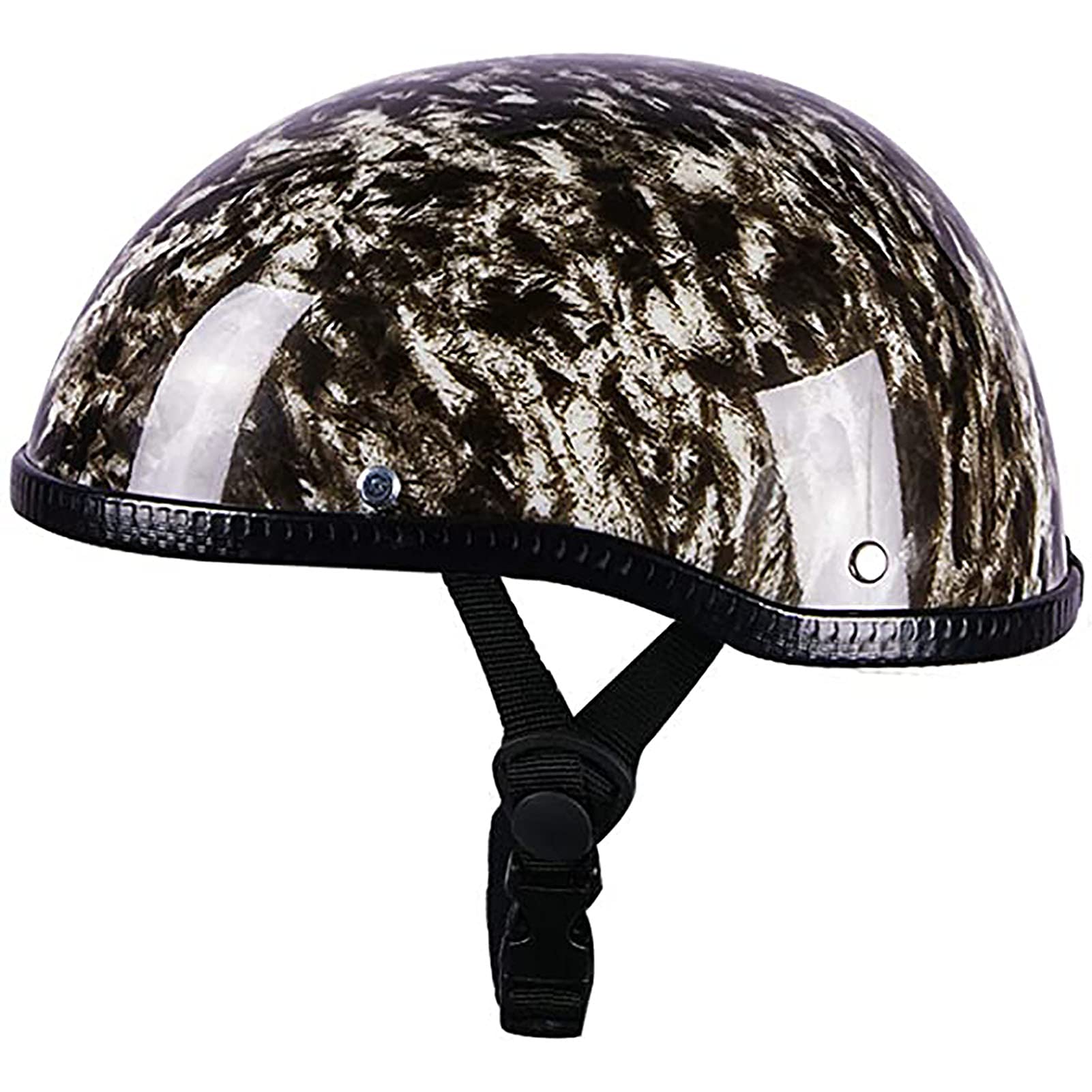 Men's Retro Motorcycle Half Helmet - DOT Approved Open Face Helmet with Demon Flurry Design, Lightweight Summer Riding Gear for Sports Enthusiasts - Perfect for Cruising, Commuting & Vintage Bike Riders